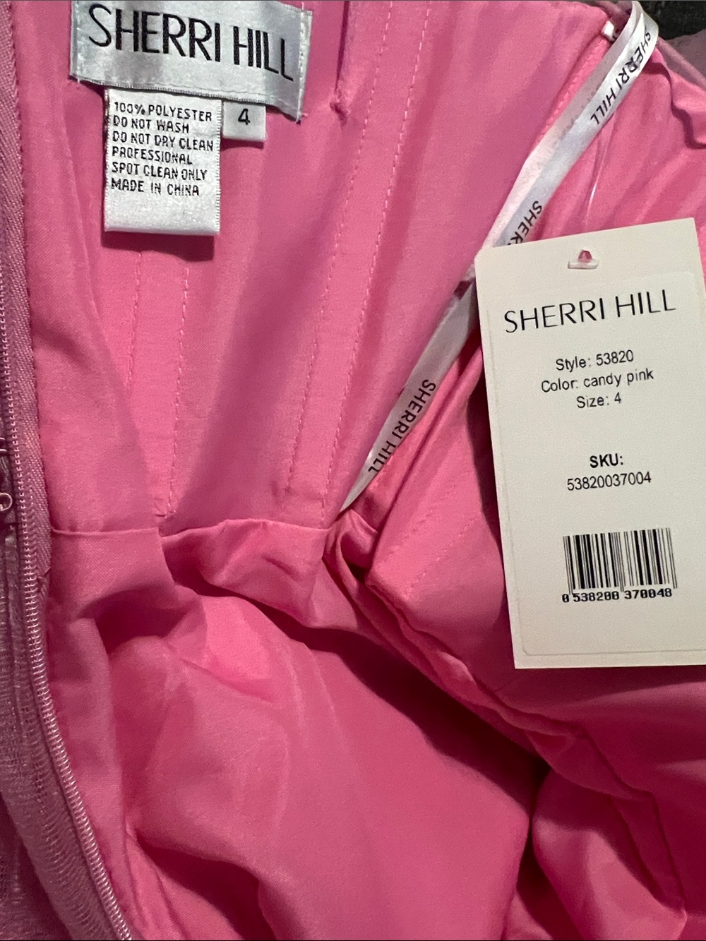 NWT Sherri Hill Pink High- Low Tulle Dress style 53820 - Picture 3 of 5